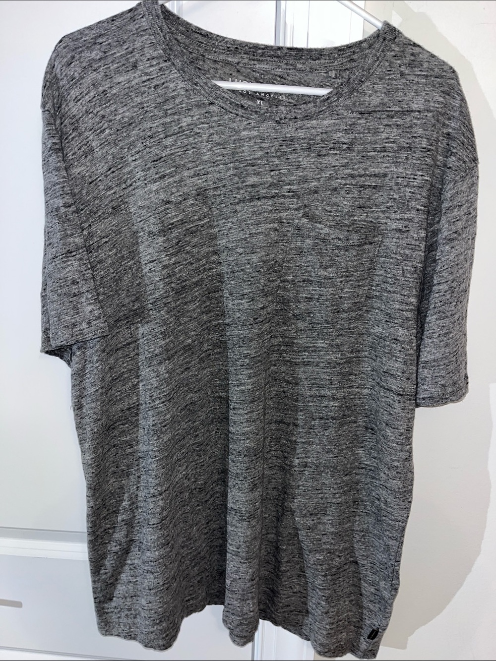 Lucky Brands Los Angeles Woven Gray Pocket T Shirt XL Cotton Poly No shrink